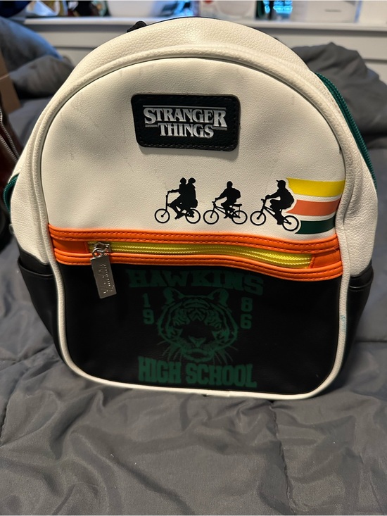 Stranger Things Handbags - Stranger Things Hawkins High School White & Black Mini Backpack